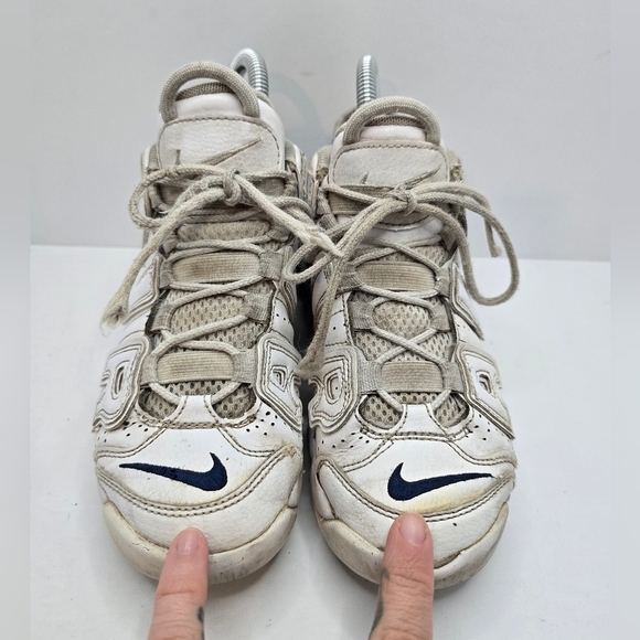 Nike Air | More Uptempo 96 white leather  sporty hi-top sneakers | KIDS 2 - Picture 4 of 11